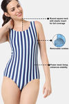 Zelocity Elastane Blended Slip-On Malliot with Removable Pads - Blue Depth — thumbnail 7